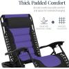 imageBest Choice Products Oversized Padded Zero Gravity Chair Folding Outdoor Patio Recliner XL Anti Gravity Lounger for Backyard wHeadrest Cup Holder Side Tray Polyester Mesh  Forest GreenBlackPurple