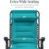 imageBest Choice Products Oversized Padded Zero Gravity Chair Folding Outdoor Patio Recliner XL Anti Gravity Lounger for Backyard wHeadrest Cup Holder Side Tray Polyester Mesh  Forest GreenPeacock Blue