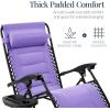 imageBest Choice Products Oversized Padded Zero Gravity Chair Folding Outdoor Patio Recliner XL Anti Gravity Lounger for Backyard wHeadrest Cup Holder Side Tray Polyester Mesh  Forest GreenViolet