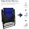 imageBest Choice Products Oversized Padded Zero Gravity Chair Folding Outdoor Patio Recliner XL Anti Gravity Lounger for Backyard wHeadrest Cup Holder Side Tray Polyester Mesh  Forest GreenBlackBlue