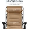 imageBest Choice Products Oversized Padded Zero Gravity Chair Folding Outdoor Patio Recliner XL Anti Gravity Lounger for Backyard wHeadrest Cup Holder Side Tray Polyester Mesh  Forest GreenBeige