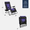 imageBest Choice Products Oversized Padded Zero Gravity Chair Folding Outdoor Patio Recliner XL Anti Gravity Lounger for Backyard wHeadrest Cup Holder Side Tray Polyester Mesh  Forest GreenBlackPurple