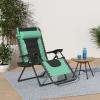 imageBest Choice Products Oversized Padded Zero Gravity Chair Folding Outdoor Patio Recliner XL Anti Gravity Lounger for Backyard wHeadrest Cup Holder Side Tray Polyester Mesh  Forest GreenSeafoam GreenBlack