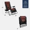 imageBest Choice Products Oversized Padded Zero Gravity Chair Folding Outdoor Patio Recliner XL Anti Gravity Lounger for Backyard wHeadrest Cup Holder Side Tray Polyester Mesh  Forest GreenBlackBrown