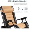 imageBest Choice Products Oversized Padded Zero Gravity Chair Folding Outdoor Patio Recliner XL Anti Gravity Lounger for Backyard wHeadrest Cup Holder Side Tray Polyester Mesh  Forest GreenBlackTan