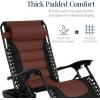 imageBest Choice Products Oversized Padded Zero Gravity Chair Folding Outdoor Patio Recliner XL Anti Gravity Lounger for Backyard wHeadrest Cup Holder Side Tray Polyester Mesh  Forest GreenBlackBrown