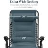 imageBest Choice Products Oversized Padded Zero Gravity Chair Folding Outdoor Patio Recliner XL Anti Gravity Lounger for Backyard wHeadrest Cup Holder Side Tray Polyester Mesh  Forest GreenSlate Blue