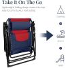 imageBest Choice Products Oversized Padded Zero Gravity Chair Folding Outdoor Patio Recliner XL Anti Gravity Lounger for Backyard wHeadrest Cup Holder Side Tray Polyester Mesh  Forest GreenNavyRed