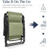 imageBest Choice Products Oversized Padded Zero Gravity Chair Folding Outdoor Patio Recliner XL Anti Gravity Lounger for Backyard wHeadrest Cup Holder Side Tray Polyester Mesh  Forest GreenSage Green