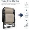 imageBest Choice Products Oversized Padded Zero Gravity Chair Folding Outdoor Patio Recliner XL Anti Gravity Lounger for Backyard wHeadrest Cup Holder Side Tray Polyester Mesh  Forest GreenDune