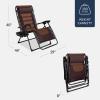 imageBest Choice Products Oversized Padded Zero Gravity Chair Folding Outdoor Patio Recliner XL Anti Gravity Lounger for Backyard wHeadrest Cup Holder Side Tray Polyester Mesh  Forest GreenEspressoCaramel