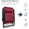 imageBest Choice Products Oversized Padded Zero Gravity Chair Folding Outdoor Patio Recliner XL Anti Gravity Lounger for Backyard wHeadrest Cup Holder Side Tray Polyester Mesh  Forest GreenBurgundy