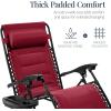 imageBest Choice Products Oversized Padded Zero Gravity Chair Folding Outdoor Patio Recliner XL Anti Gravity Lounger for Backyard wHeadrest Cup Holder Side Tray Polyester Mesh  Forest GreenBurgundy