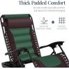 imageBest Choice Products Oversized Padded Zero Gravity Chair Folding Outdoor Patio Recliner XL Anti Gravity Lounger for Backyard wHeadrest Cup Holder Side Tray Polyester Mesh  Forest GreenEspressoGreen