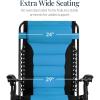 imageBest Choice Products Oversized Padded Zero Gravity Chair Folding Outdoor Patio Recliner XL Anti Gravity Lounger for Backyard wHeadrest Cup Holder Side Tray Polyester Mesh  Forest GreenBlackSky Blue