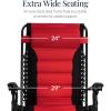 imageBest Choice Products Oversized Padded Zero Gravity Chair Folding Outdoor Patio Recliner XL Anti Gravity Lounger for Backyard wHeadrest Cup Holder Side Tray Polyester Mesh  Forest GreenRed  Black