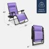 imageBest Choice Products Oversized Padded Zero Gravity Chair Folding Outdoor Patio Recliner XL Anti Gravity Lounger for Backyard wHeadrest Cup Holder Side Tray Polyester Mesh  Forest GreenViolet