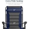 imageBest Choice Products Oversized Padded Zero Gravity Chair Folding Outdoor Patio Recliner XL Anti Gravity Lounger for Backyard wHeadrest Cup Holder Side Tray Polyester Mesh  Forest GreenNavyGray