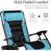 imageBest Choice Products Oversized Padded Zero Gravity Chair Folding Outdoor Patio Recliner XL Anti Gravity Lounger for Backyard wHeadrest Cup Holder Side Tray Polyester Mesh  Forest GreenLight BlueBlack