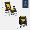 imageBest Choice Products Oversized Padded Zero Gravity Chair Folding Outdoor Patio Recliner XL Anti Gravity Lounger for Backyard wHeadrest Cup Holder Side Tray Polyester Mesh  Forest GreenBlackYellow