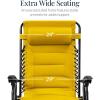 imageBest Choice Products Oversized Padded Zero Gravity Chair Folding Outdoor Patio Recliner XL Anti Gravity Lounger for Backyard wHeadrest Cup Holder Side Tray Polyester Mesh  Forest GreenYellow