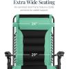 imageBest Choice Products Oversized Padded Zero Gravity Chair Folding Outdoor Patio Recliner XL Anti Gravity Lounger for Backyard wHeadrest Cup Holder Side Tray Polyester Mesh  Forest GreenSeafoam GreenBlack