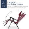 imageBest Choice Products Oversized Padded Zero Gravity Chair Folding Outdoor Patio Recliner XL Anti Gravity Lounger for Backyard wHeadrest Cup Holder Side Tray Polyester Mesh  Forest GreenBurgundy