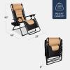 imageBest Choice Products Oversized Padded Zero Gravity Chair Folding Outdoor Patio Recliner XL Anti Gravity Lounger for Backyard wHeadrest Cup Holder Side Tray Polyester Mesh  Forest GreenBlackTan