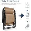 imageBest Choice Products Oversized Padded Zero Gravity Chair Folding Outdoor Patio Recliner XL Anti Gravity Lounger for Backyard wHeadrest Cup Holder Side Tray Polyester Mesh  Forest GreenBeige