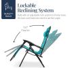 imageBest Choice Products Oversized Padded Zero Gravity Chair Folding Outdoor Patio Recliner XL Anti Gravity Lounger for Backyard wHeadrest Cup Holder Side Tray Polyester Mesh  Forest GreenPeacock Blue