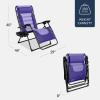 imageBest Choice Products Oversized Padded Zero Gravity Chair Folding Outdoor Patio Recliner XL Anti Gravity Lounger for Backyard wHeadrest Cup Holder Side Tray Polyester Mesh  Forest GreenPurpleViolet