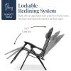 imageBest Choice Products Oversized Padded Zero Gravity Chair Folding Outdoor Patio Recliner XL Anti Gravity Lounger for Backyard wHeadrest Cup Holder Side Tray Polyester Mesh  Forest GreenGrey