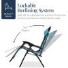 imageBest Choice Products Oversized Padded Zero Gravity Chair Folding Outdoor Patio Recliner XL Anti Gravity Lounger for Backyard wHeadrest Cup Holder Side Tray Polyester Mesh  Forest GreenLight BlueBlack