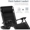 imageBest Choice Products Oversized Padded Zero Gravity Chair Folding Outdoor Patio Recliner XL Anti Gravity Lounger for Backyard wHeadrest Cup Holder Side Tray Polyester Mesh  Forest GreenBlack
