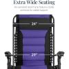 imageBest Choice Products Oversized Padded Zero Gravity Chair Folding Outdoor Patio Recliner XL Anti Gravity Lounger for Backyard wHeadrest Cup Holder Side Tray Polyester Mesh  Forest GreenBlackPurple