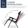 imageBest Choice Products Oversized Padded Zero Gravity Chair Folding Outdoor Patio Recliner XL Anti Gravity Lounger for Backyard wHeadrest Cup Holder Side Tray Polyester Mesh  Forest GreenNavyRed