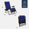 imageBest Choice Products Oversized Padded Zero Gravity Chair Folding Outdoor Patio Recliner XL Anti Gravity Lounger for Backyard wHeadrest Cup Holder Side Tray Polyester Mesh  Forest GreenBlackBlue