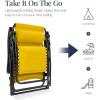 imageBest Choice Products Oversized Padded Zero Gravity Chair Folding Outdoor Patio Recliner XL Anti Gravity Lounger for Backyard wHeadrest Cup Holder Side Tray Polyester Mesh  Forest GreenYellow