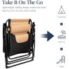 imageBest Choice Products Oversized Padded Zero Gravity Chair Folding Outdoor Patio Recliner XL Anti Gravity Lounger for Backyard wHeadrest Cup Holder Side Tray Polyester Mesh  Forest GreenBlackTan