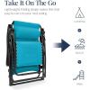 imageBest Choice Products Oversized Padded Zero Gravity Chair Folding Outdoor Patio Recliner XL Anti Gravity Lounger for Backyard wHeadrest Cup Holder Side Tray Polyester Mesh  Forest GreenAqua Blue