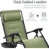 imageBest Choice Products Oversized Padded Zero Gravity Chair Folding Outdoor Patio Recliner XL Anti Gravity Lounger for Backyard wHeadrest Cup Holder Side Tray Polyester Mesh  Forest GreenSage Green