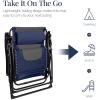 imageBest Choice Products Oversized Padded Zero Gravity Chair Folding Outdoor Patio Recliner XL Anti Gravity Lounger for Backyard wHeadrest Cup Holder Side Tray Polyester Mesh  Forest GreenNavyGray