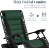 imageBest Choice Products Oversized Padded Zero Gravity Chair Folding Outdoor Patio Recliner XL Anti Gravity Lounger for Backyard wHeadrest Cup Holder Side Tray Polyester Mesh  Forest GreenBlackForest Green