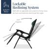imageBest Choice Products Oversized Padded Zero Gravity Chair Folding Outdoor Patio Recliner XL Anti Gravity Lounger for Backyard wHeadrest Cup Holder Side Tray Polyester Mesh  Forest GreenBlackForest Green