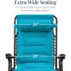 imageBest Choice Products Oversized Padded Zero Gravity Chair Folding Outdoor Patio Recliner XL Anti Gravity Lounger for Backyard wHeadrest Cup Holder Side Tray Polyester Mesh  Forest GreenAqua Blue
