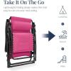 imageBest Choice Products Oversized Padded Zero Gravity Chair Folding Outdoor Patio Recliner XL Anti Gravity Lounger for Backyard wHeadrest Cup Holder Side Tray Polyester Mesh  Forest GreenHot Pink