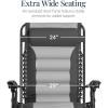imageBest Choice Products Oversized Padded Zero Gravity Chair Folding Outdoor Patio Recliner XL Anti Gravity Lounger for Backyard wHeadrest Cup Holder Side Tray Polyester Mesh  Forest GreenGrayLight Gray