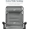 imageBest Choice Products Oversized Padded Zero Gravity Chair Folding Outdoor Patio Recliner XL Anti Gravity Lounger for Backyard wHeadrest Cup Holder Side Tray Polyester Mesh  Forest GreenIce Gray