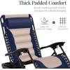 imageBest Choice Products Oversized Padded Zero Gravity Chair Folding Outdoor Patio Recliner XL Anti Gravity Lounger for Backyard wHeadrest Cup Holder Side Tray Polyester Mesh  Forest GreenNavyOyster