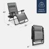imageBest Choice Products Oversized Padded Zero Gravity Chair Folding Outdoor Patio Recliner XL Anti Gravity Lounger for Backyard wHeadrest Cup Holder Side Tray Polyester Mesh  Forest GreenIce Gray